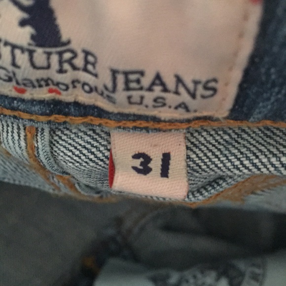 Juicy Couture Distressed Flare Jeans SZ 31 - Picture 7 of 8